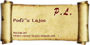 Poós Lajos névjegykártya