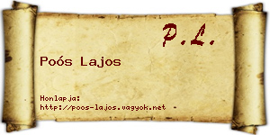 Poós Lajos névjegykártya