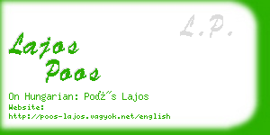 lajos poos business card